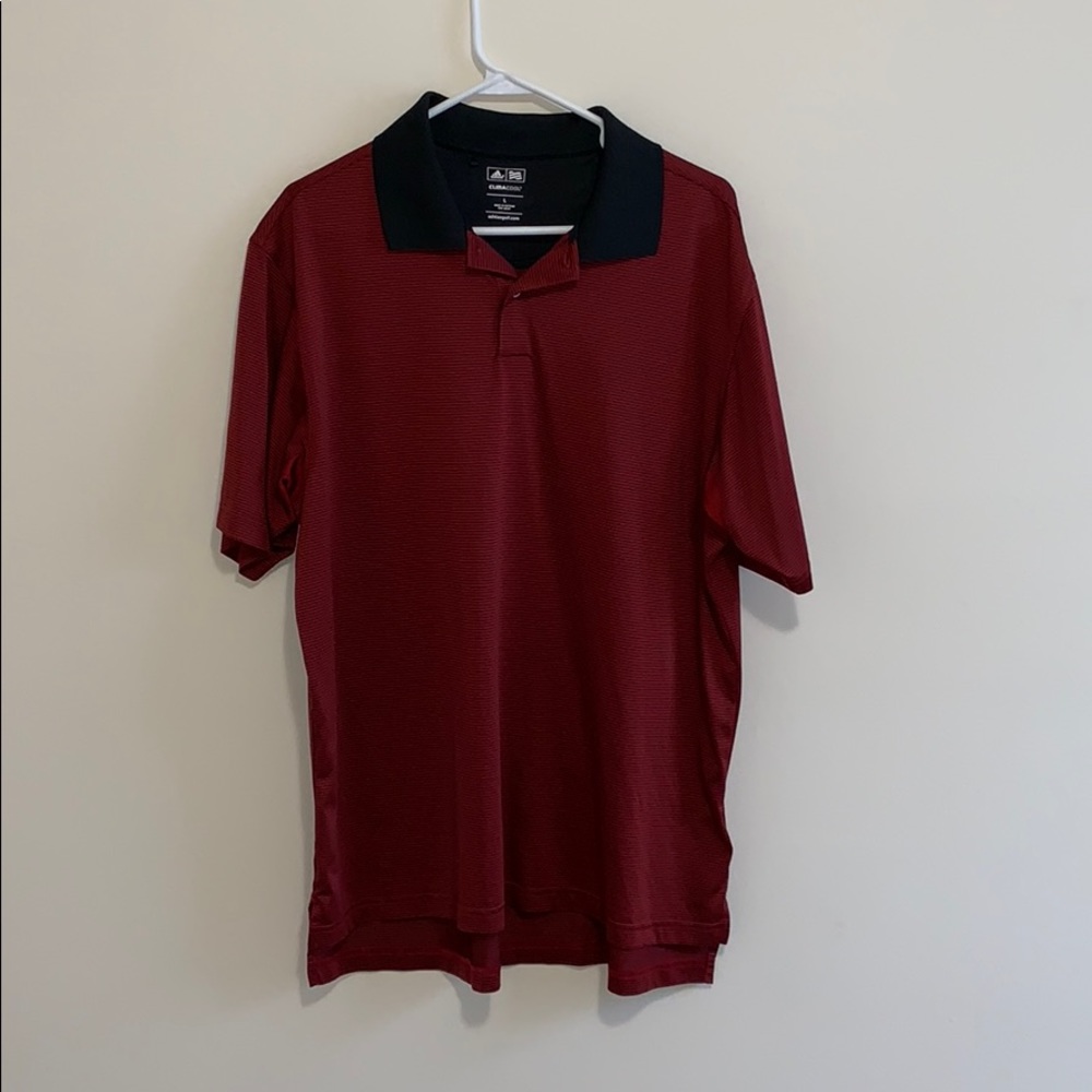 Adidas Climacool Polo. Red/black stripes. Large